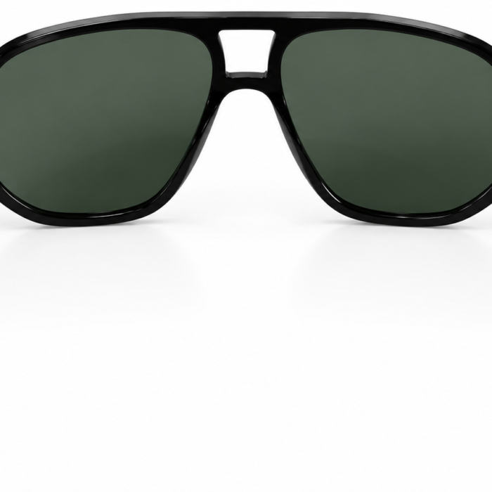 Black Aviator Sunglasses on White