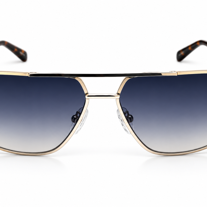 Gold-Frame Gradient Aviator Sunglasses