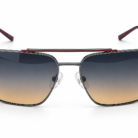 Gunmetal Aviator Sunglasses with Red Accents