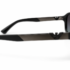 Matte Black Aviator Sunglasses with Eagle Detail